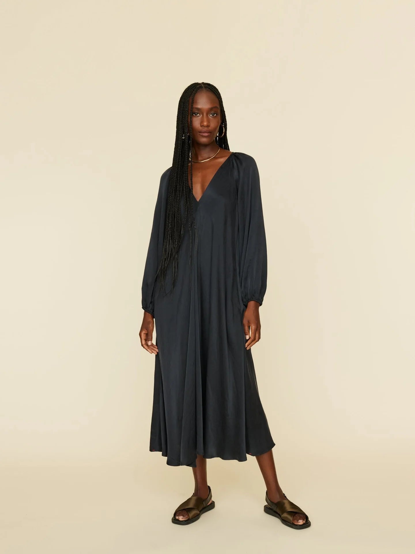 CELESTINE Silk Dress in Black