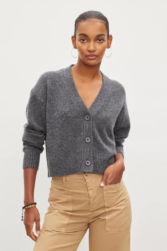 CHARLI WOOL CASHMERE CARDIGAN Real Fur Shearling Chenille