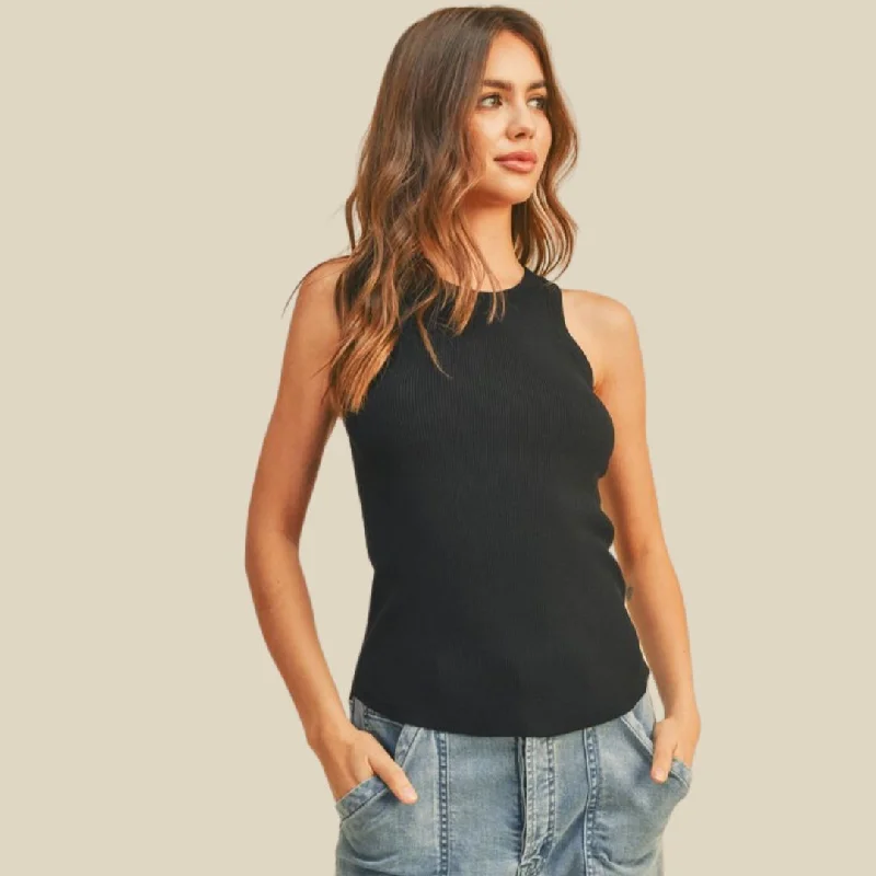 Classic Ribbed Tank Top (Black) relaxed fit tank