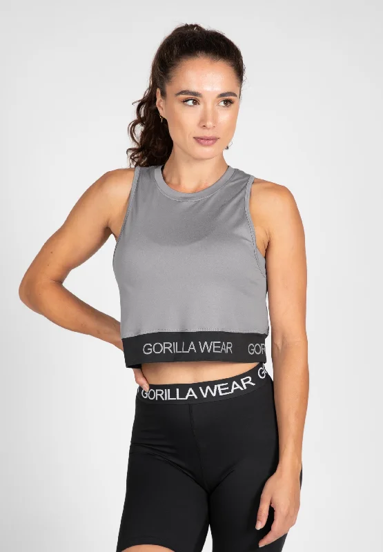 Colby Cropped Tank Top - Gray seamless tank top