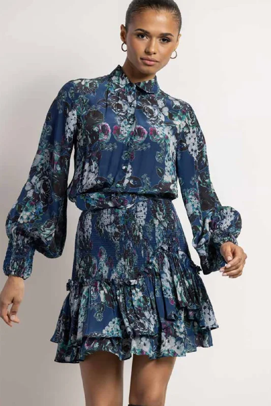 Dark Blue  Flower Dress