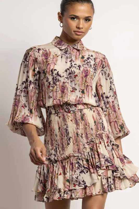 Dark Ivory Flower Dress