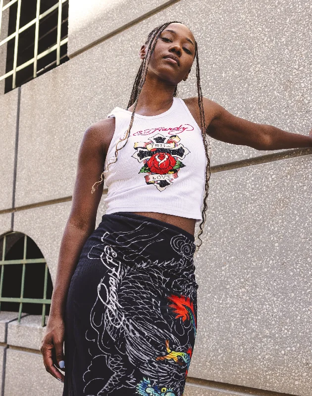 Ed Hardy Cross Rhinestone Tank Top beige tank top