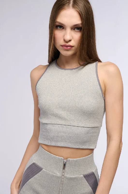 ELEMENT HEATHER GREY RIBBED TANK TOP soft tank top
