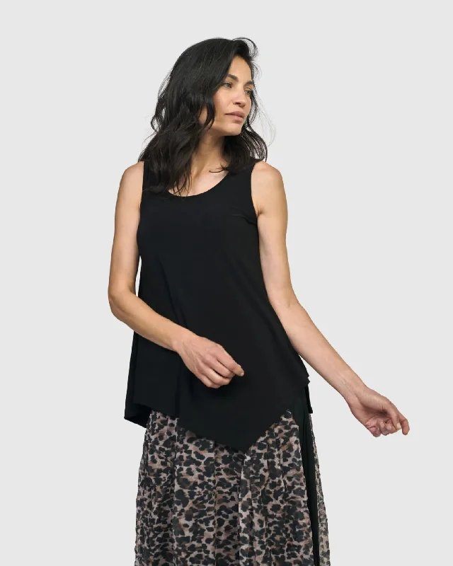 Essential Sleeveless Tank Top, Black neon tank top