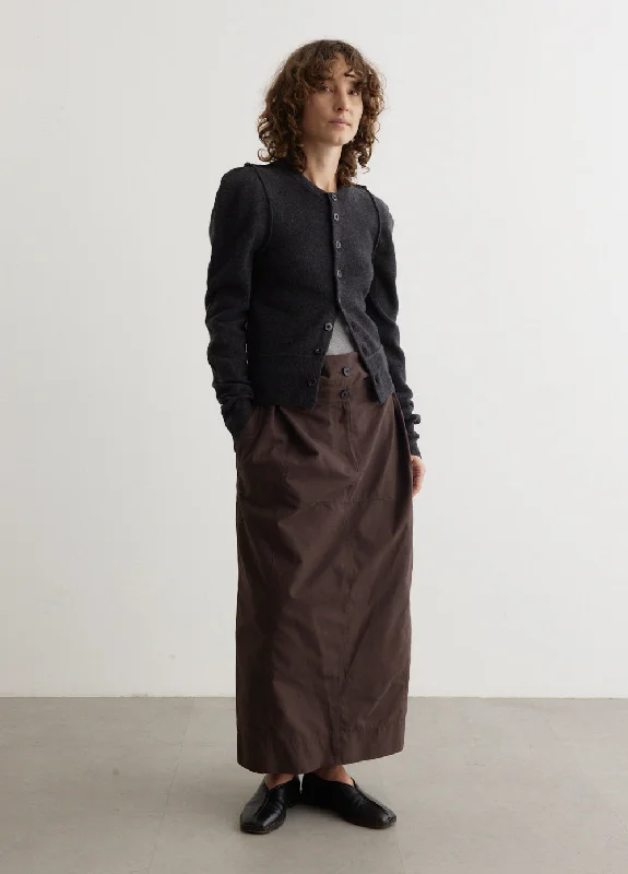 Fitted Cardigan Glossy Satin Silk