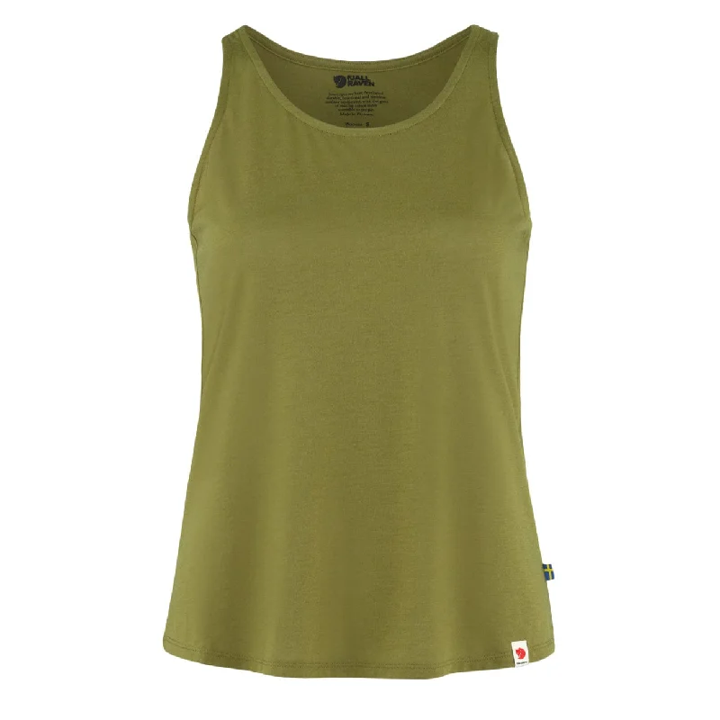 Fjallraven Womens High Coast Lite Tank Top Moss Green cotton tank top