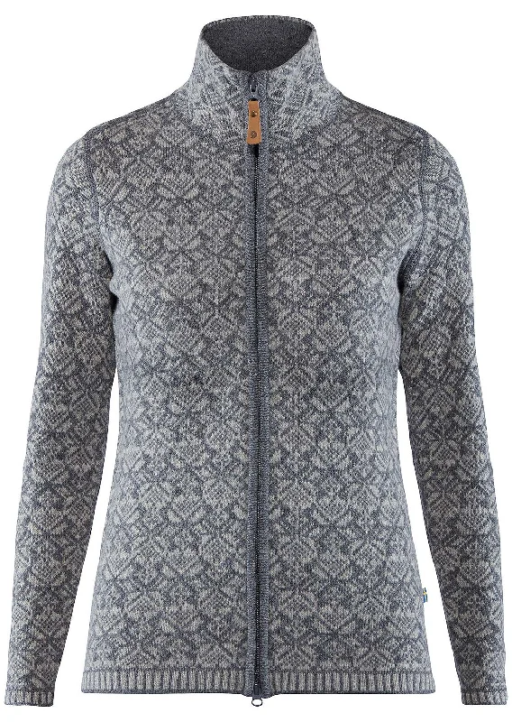 Fjallraven Women's Snow Cardigan Jersey Fabric Tulle Fabric Batik Fabric