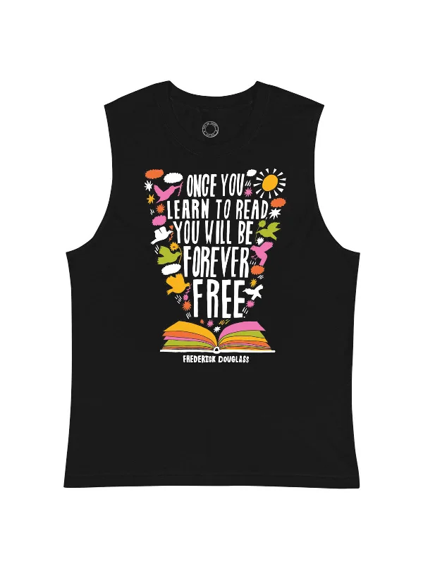 Frederick Douglass - Once You Learn to Read Unisex Tank Top (Print Shop) layering tank top
