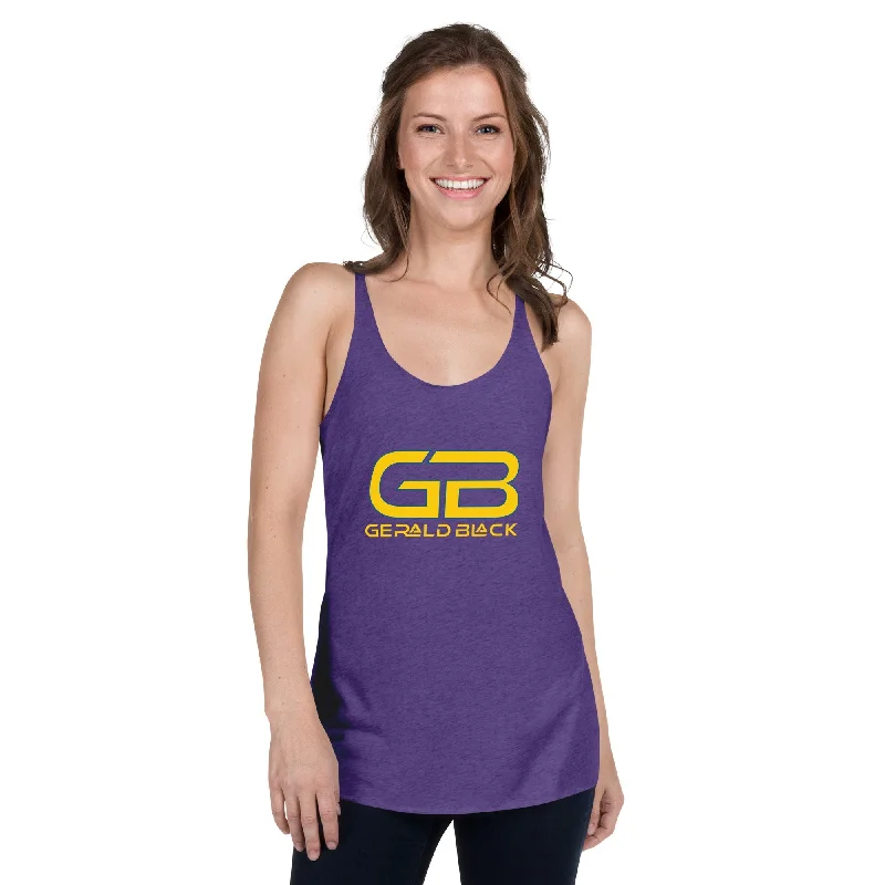 Gerald Black Women's Racerback Tank Top YelBLU grey tank top
