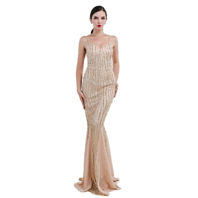Champagne Gold Evening Gown Prom Dress