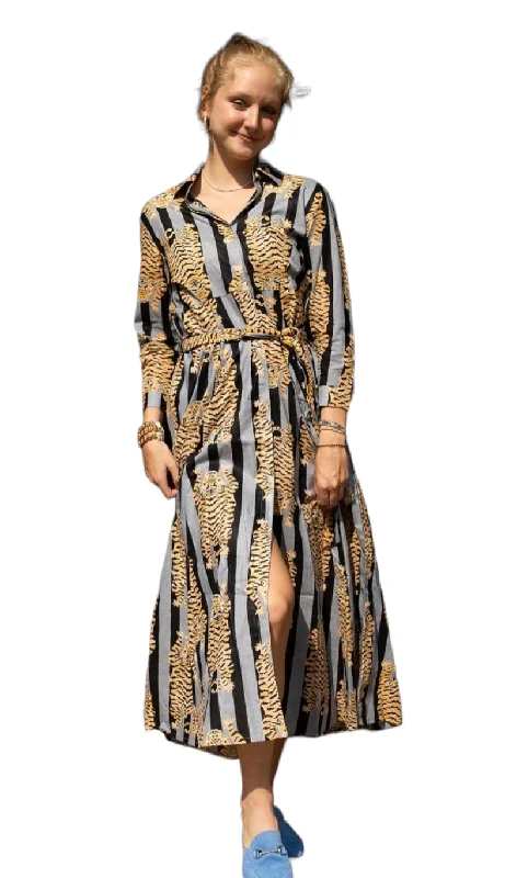 Guadalupe Luciana Tibet Dress in Grey