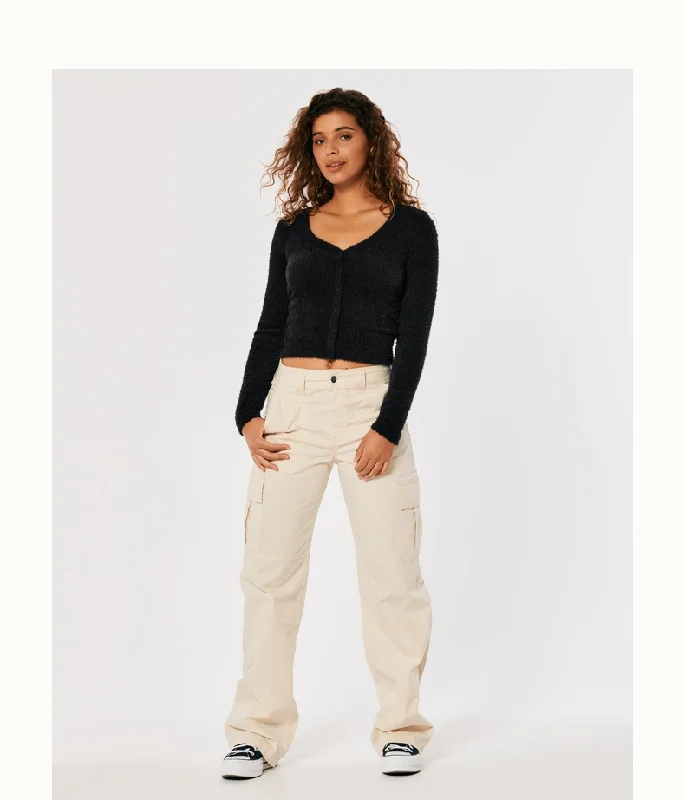 Hollister-Women's fashionable and comfortable button-down cardigan winter new Knit Fabric Woven Fabric Fleece Fabric Hollister-Women's fashionable and comfortable button-down cardigan winter new Knit Fabric Woven Fabric Fleece Fabric