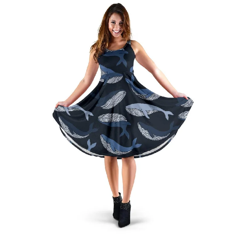 Humpback Whale Pattern Print Dress