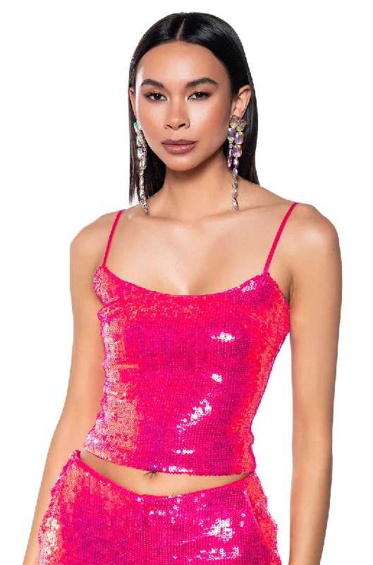 IRRESISTABLE GIRL SEQUIN TANK TOP lounge tank top