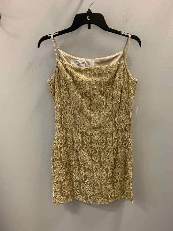 JESSICA MCLINTOCK Dresses and Skirts Size 9/10 Gold Lace SPAGHETTI STRAP Dress