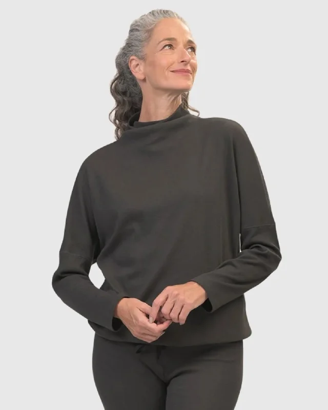 Zen Drawstring Sweatshirt, Charcoal Zip Hoodie Drawstring Kangaroo Pocket