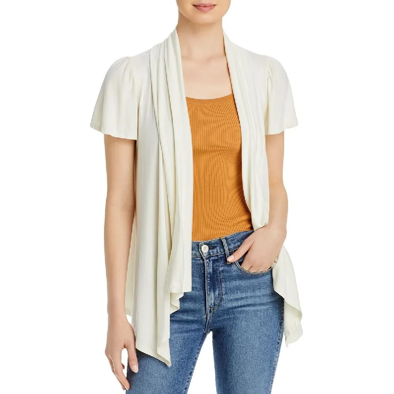 K & C Womens Open Front Short Sleeve Cardigan Top Mesh Blend Leather Blend Suede Blend K & C Womens Open Front Short Sleeve Cardigan Top Mesh Blend Leather Blend Suede Blend
