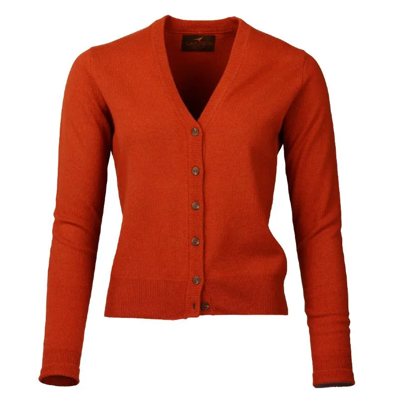 Laksen June Ladies Merino Cashmere Cardigan - Tabasco Long Cardigan Short Cardigan Medium Cardigan Laksen June Ladies Merino Cashmere Cardigan - Tabasco Long Cardigan Short Cardigan Medium Cardigan