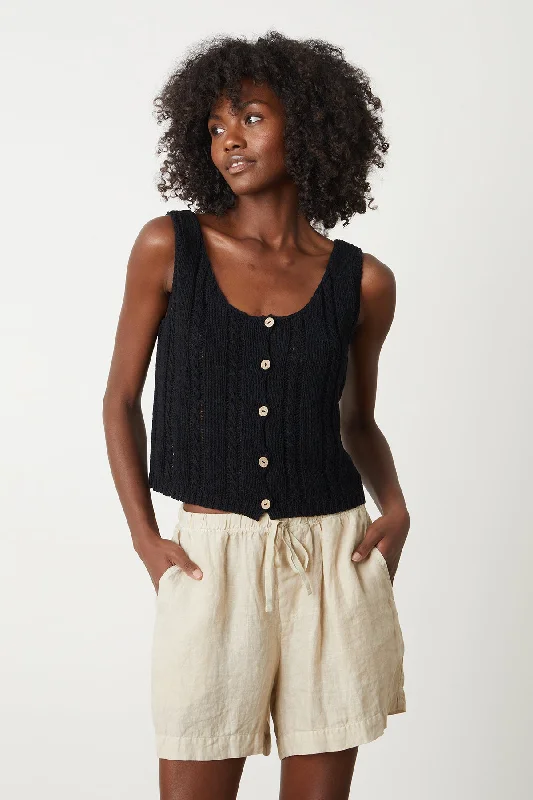 LAYLA CROCHET STITCH TANK TOP scoop neck tank
