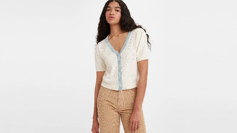 Levi's® Women's Josie Short Sleeve Cardigan Iron Safe Non-Iron Wrinkle Free