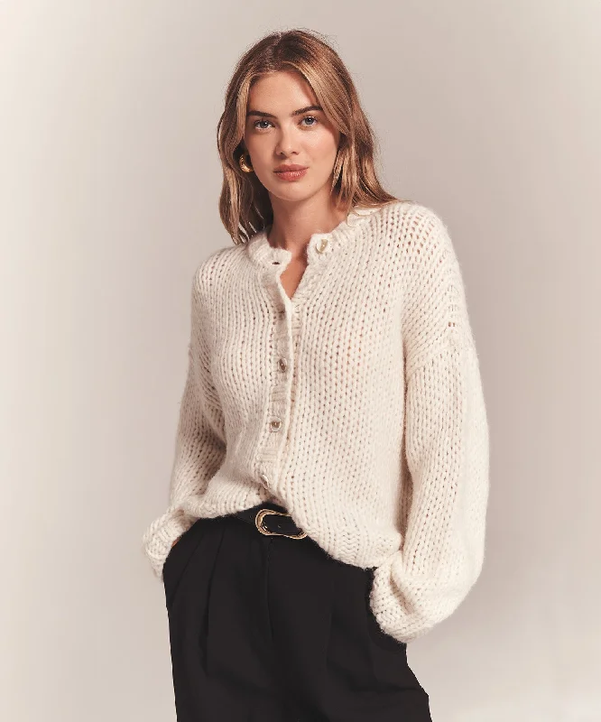 Lofty Alpaca Cardigan Fitted Slim Tailored