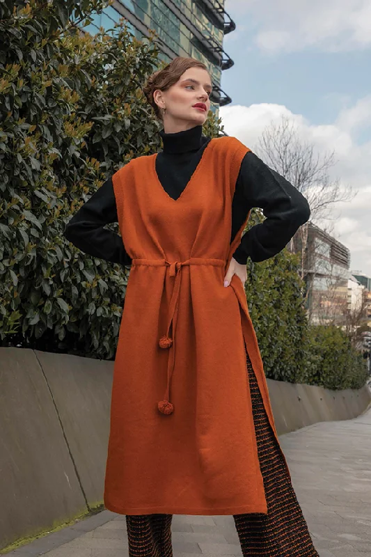 Long Vest Cashmere Dress