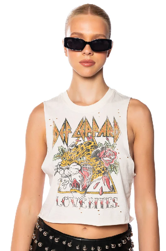 LOVE BITES DEF LEOPARD BAND TANK TOP mint tank top