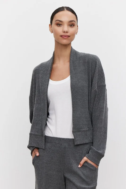 LYNNETTE RIBBED CARDIGAN Oversized Loose Flowy