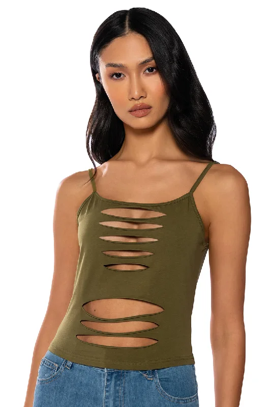 TIANA DISTRESSED TANK TOP athletic tank top