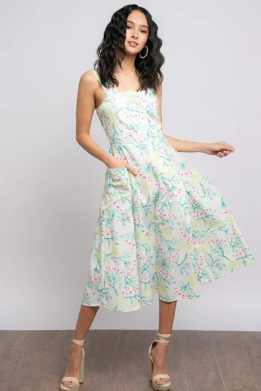 Mettie Button-Front Dress – Berry Spritzer