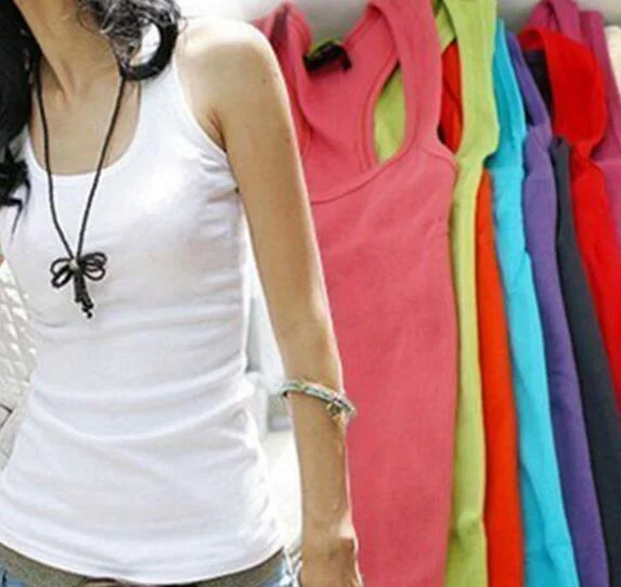 New Solid Slim Women Tank Tops flexible tank top