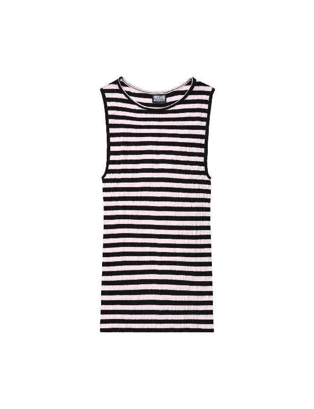 NPS Tank Top Broadway, Black/Rosa striped tank top