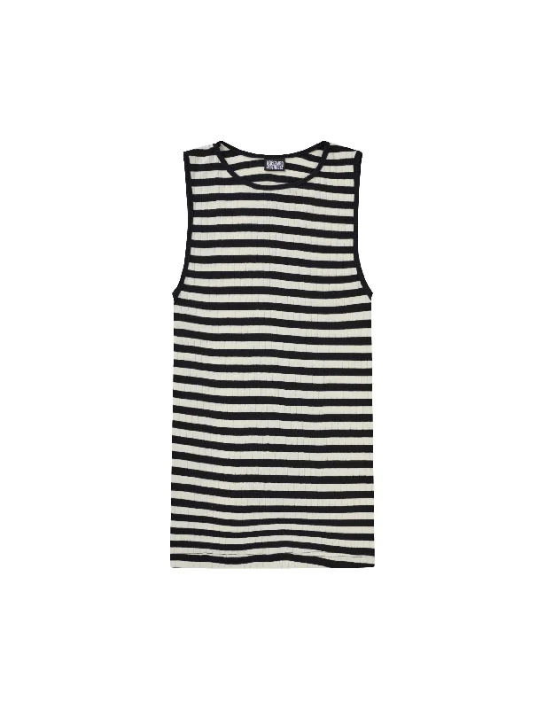 NPS Tank Top Broadway, Black/Ecru cold shoulder tank