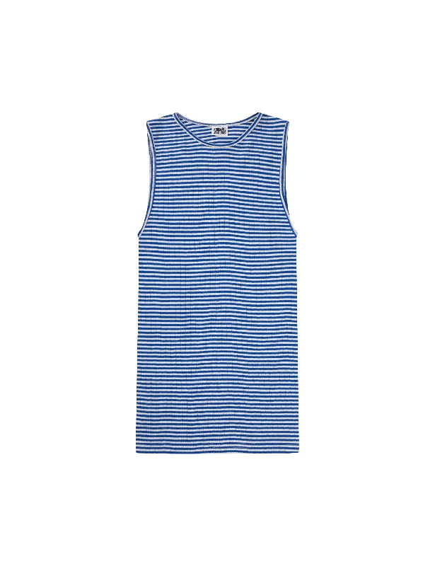 NPS Tank Top Fine Stripe, Klein/Ecru tie dye tank