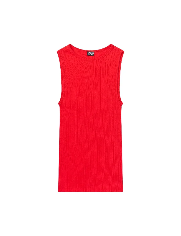 NPS Tank Top Solid Color, Red long tank top