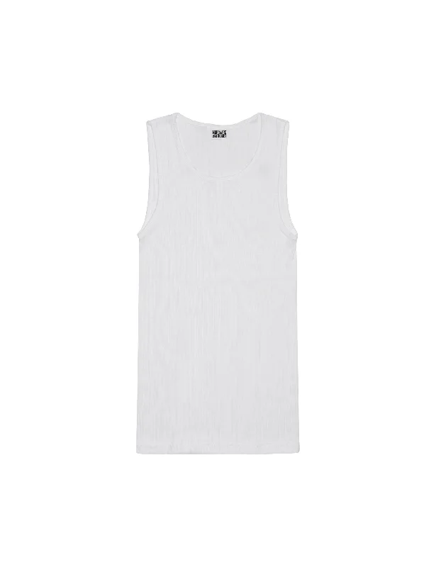 NPS Tank Top Solid Color,  White lace tank top