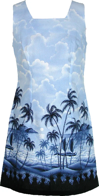Pineapple's View Women's A-Line  Short Tank Hawaiian Dress (Petite Size)