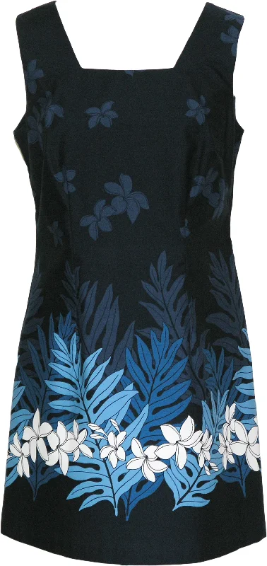 Plumeria Fern Women's A-Line Short Tank Hawaiian Dress (Petite Size)