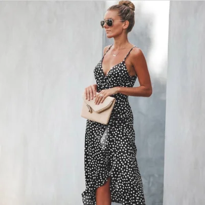 Polka Dot V-Neck Dress