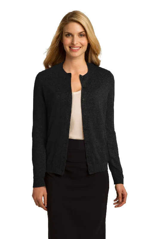 Port Authority Ladies Cardigan Sweater. LSW287 Beaded Cardigan Sequined Faux Fur