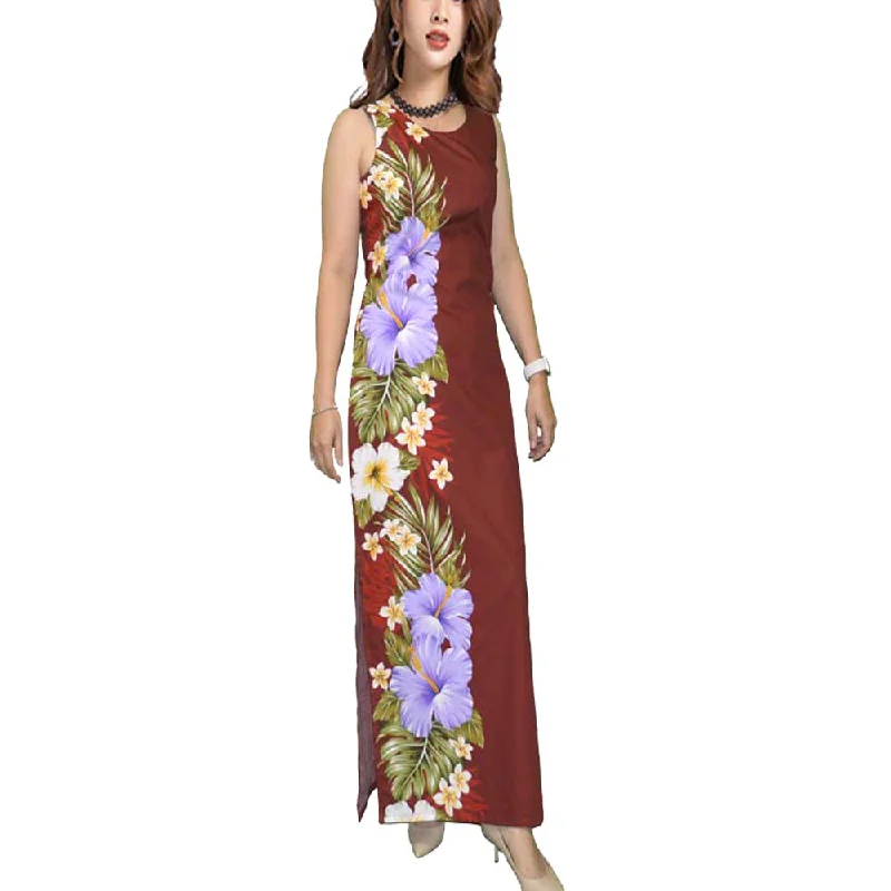 Purple Hibiscus Long Tank Dress