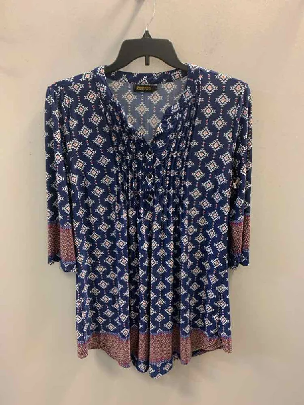 REBORN Dresses and Skirts Size L BLUE/WHITE/BGE/ORANGE Silk polyester TOP