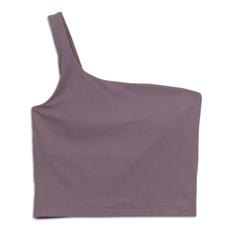 Ribbed Asymmetrical Yoga Tank Top - Resale bronze tank top