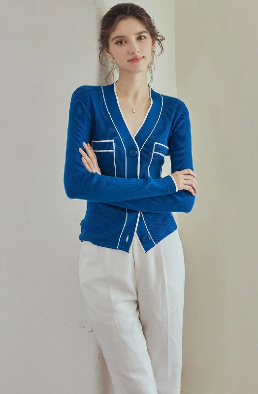 ROEYSHOUSE Women's light luxury cashmere slim sweater autumn new sensible V-neck stretch knit cardigan Faux Fur Fabric Real Fur Fabric Shearling Fabric ROEYSHOUSE Women's light luxury cashmere slim sweater autumn new sensible V-neck stretch knit cardigan Faux Fur Fabric Real Fur Fabric Shearling Fabric