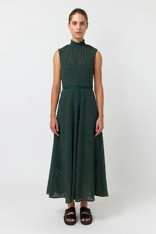 Sheer check bias dress