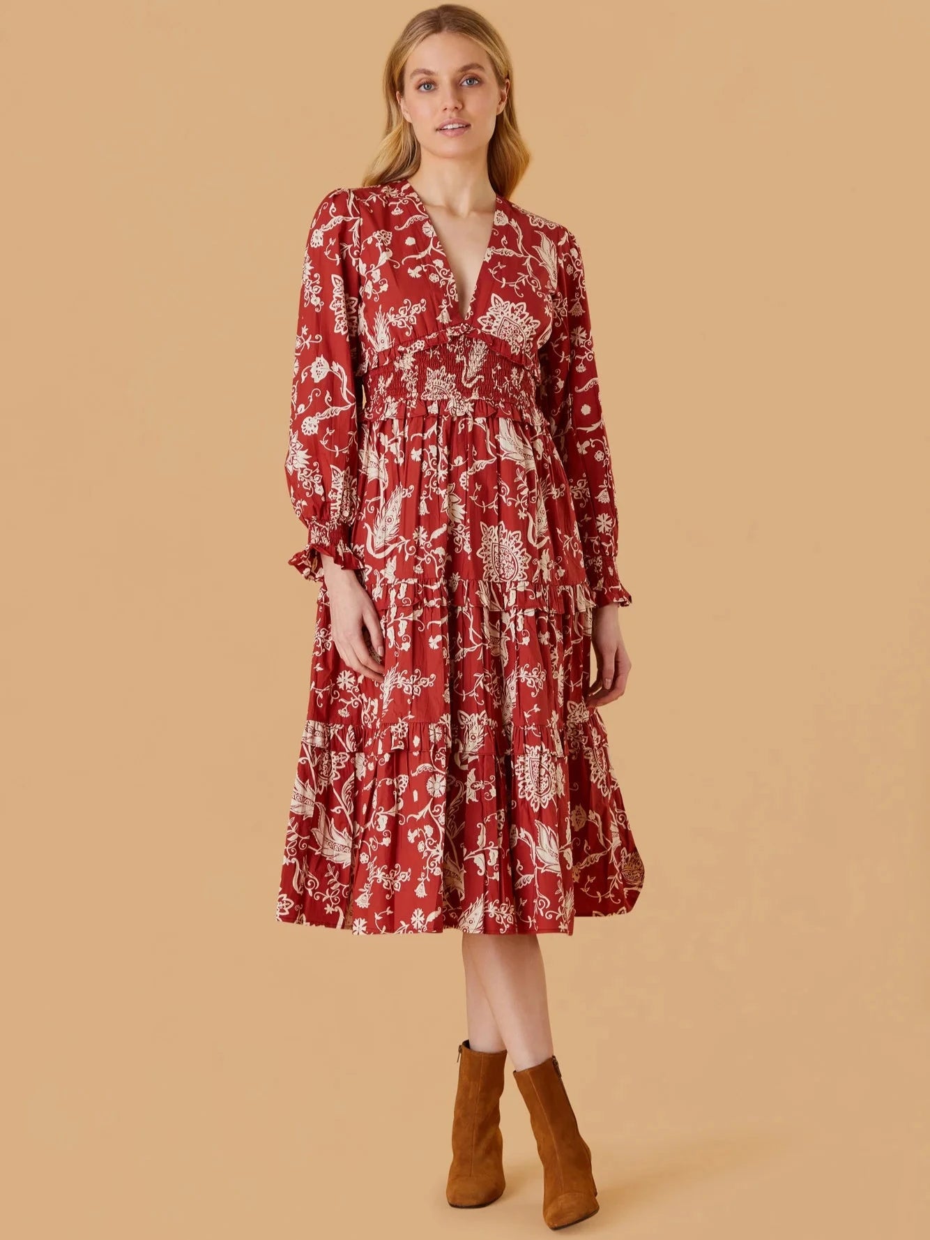 Sloan Dress in Rust
