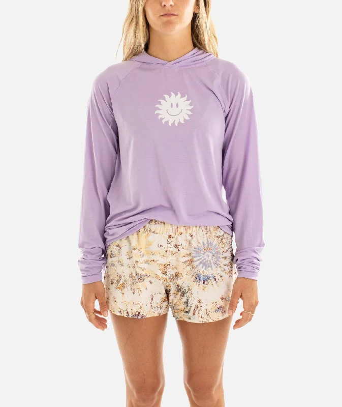 Smiles UV Hoodie - Lavender Hoodie with Double Zipper Versatile Adjustable