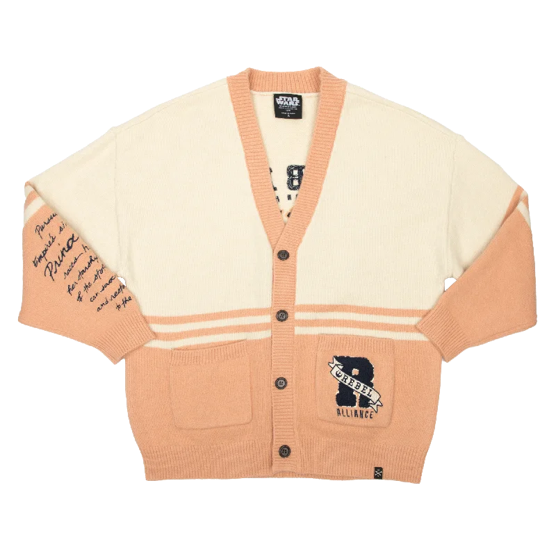 Princess Leia Varsity Cardigan Cable Knit Ribbed Knit Lace Knit
