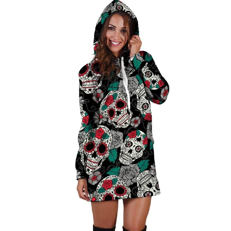 Sugar Skull Hoodie Dress